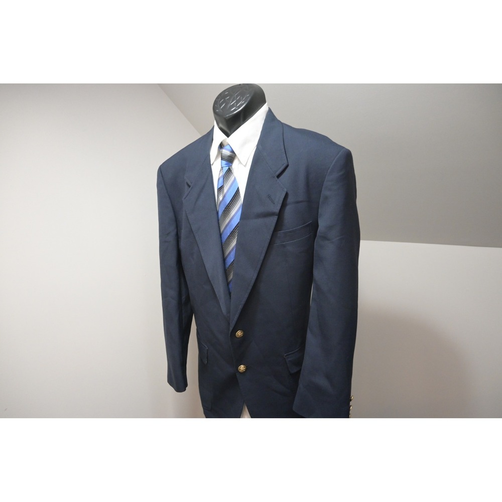 Vintage Jack Nicklaus Blazer Mens 46 R Navy Blue Gold Crest Button Two Button